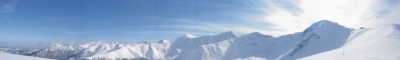 Panorma polskch i slovenskch Tater z Rkonu